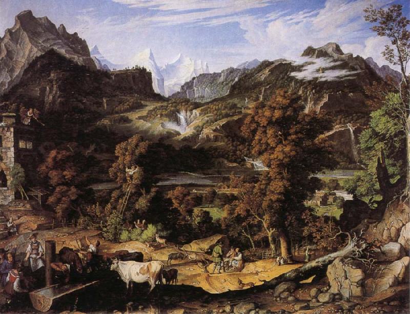 Joseph Anton Koch Swiss Landscape oil painting picture